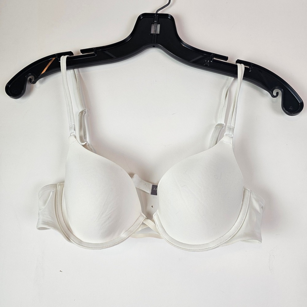 Victoria's Secret White Demi Underwire Padded Bra 34B Adjustable Straps